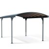 Single Carport Kit Vitoria 10 ft. x 17ft. Grey Structure