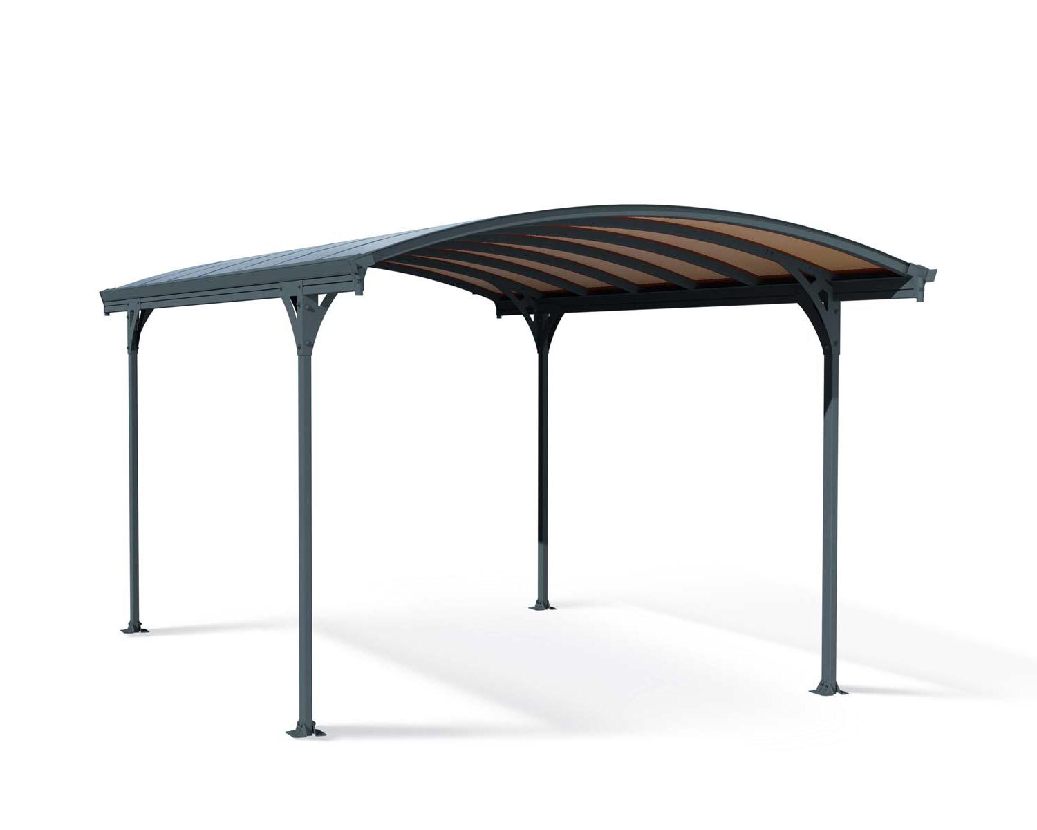 Single Carport Kit Vitoria 10 ft. x 17ft. Grey Structure