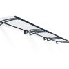 Door Awning Aquila 3 ft. x 15 ft Grey Structure & Clear Glazing