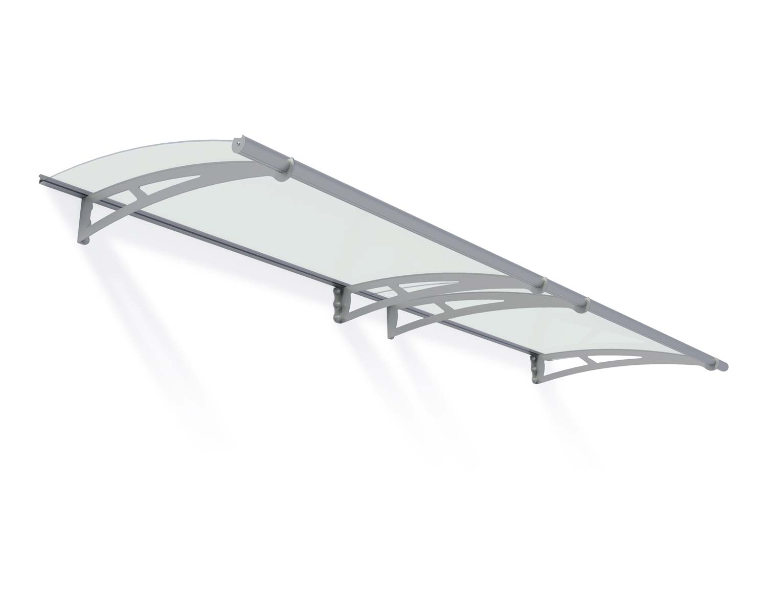 Door Awning Capella 3 ft. x 10 ft Silver Structure & Frost Glazing