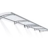 Door Awning Capella 3 ft. x 14 ft Silver Structure & Frost Glazing