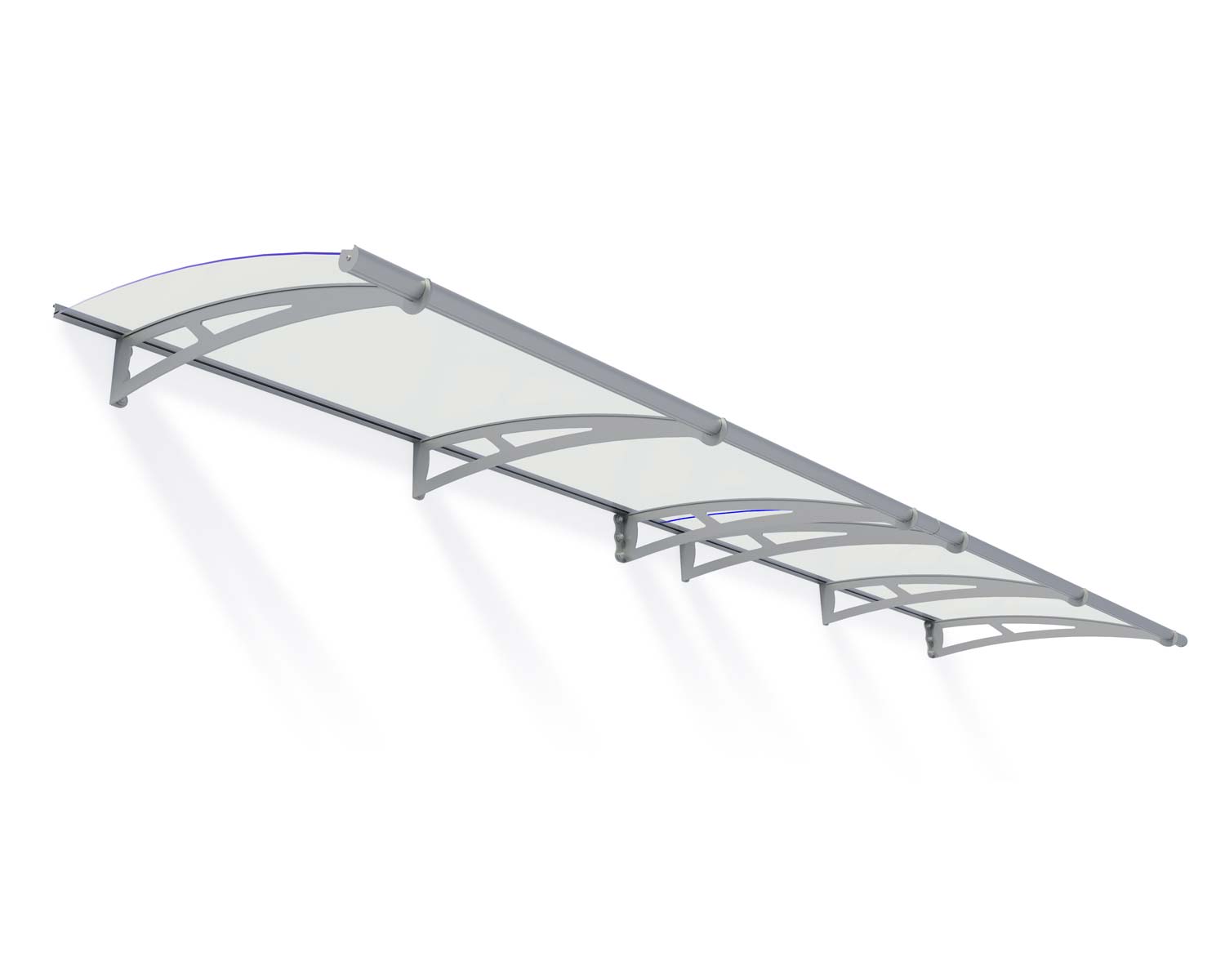 Door Awning Capella 3 ft. x 14 ft Silver Structure & Clear Glazing