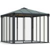 Enclosed Gazebo Kit Ledro 3000 10 ft. x 10 ft. Grey Structure & Hybrid Glazing