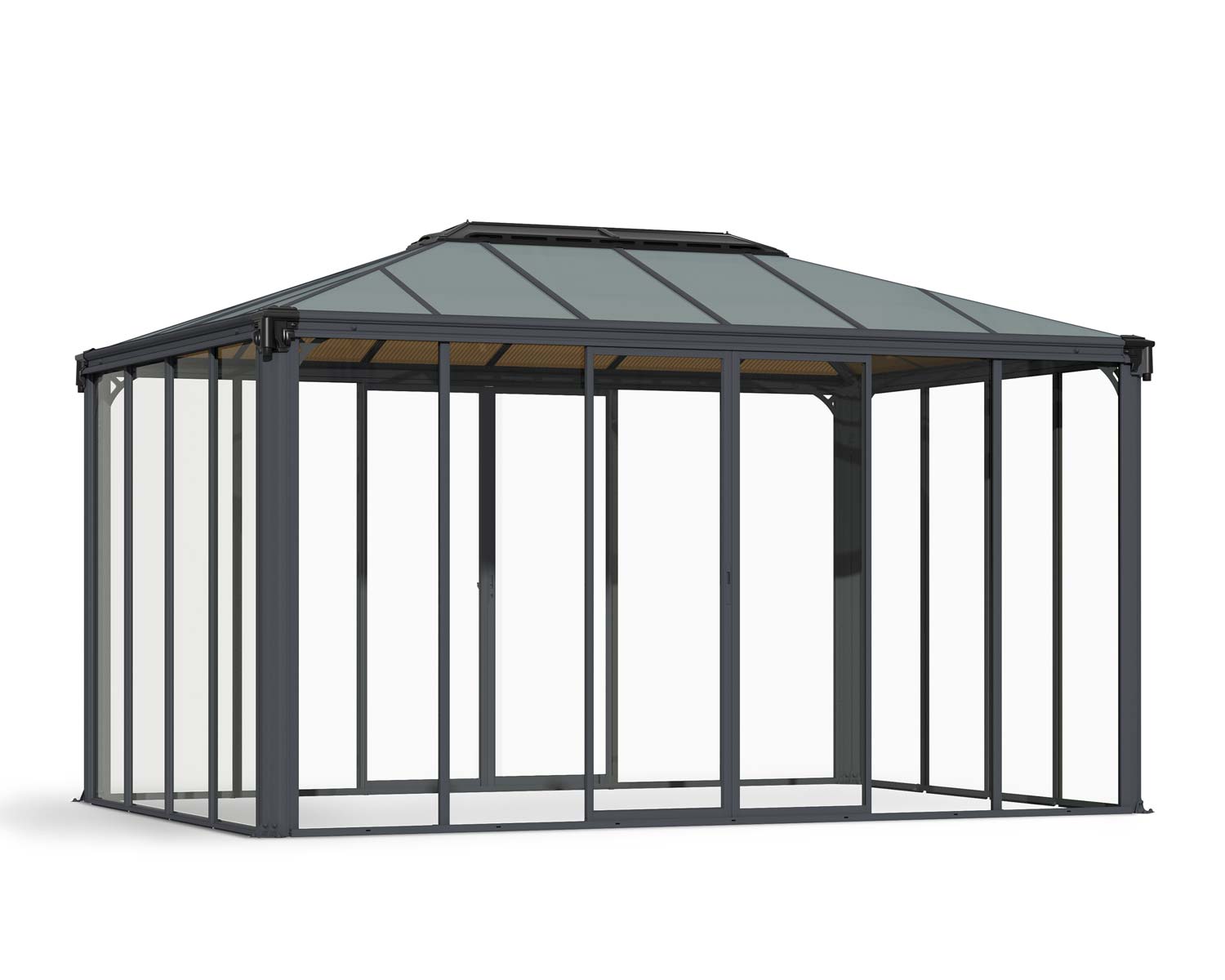 Enclosed Gazebo Kit Ledro 4300 10 ft. x 14 ft. Grey Structure & Hybrid Glazing