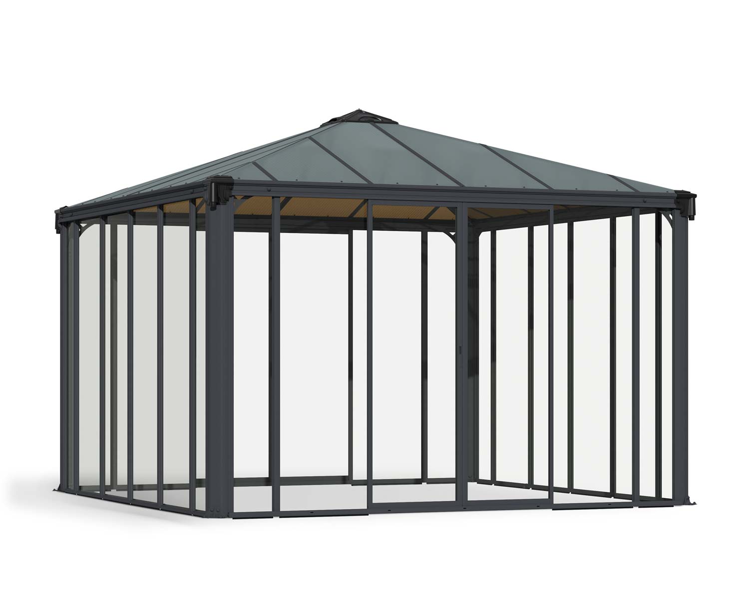 Enclosed Gazebo Kit Ledro 3600 12 ft. x 12 ft. Grey Structure & Hybrid Glazing
