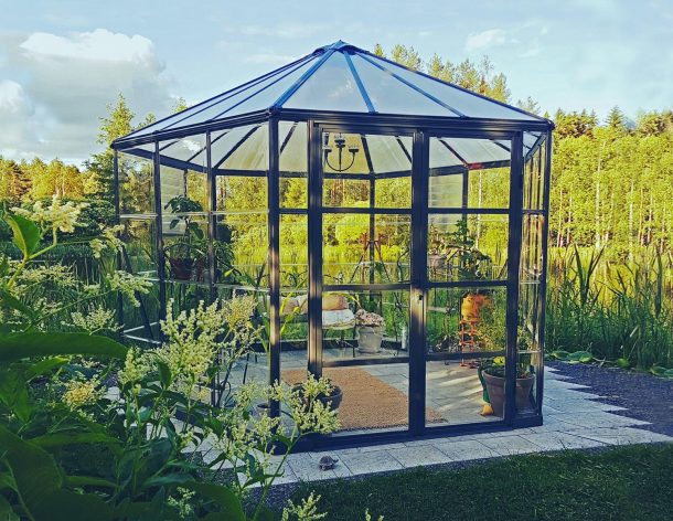 Greenhouse Oasis 12 ft. Kit - Grey Structure & Hybrid Glazing