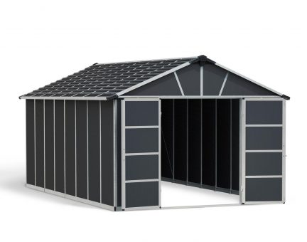 Large Storage Shed With Out Floor Yukon 11 ft. x 17.2 ft. - Grey Polycarbonate Panels And Aluminium Frame