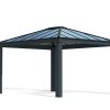 Aluminum Gazebo Dallas 11 ft. x 13 ft. Kit - Grey Structure and Polycarbonate Panels