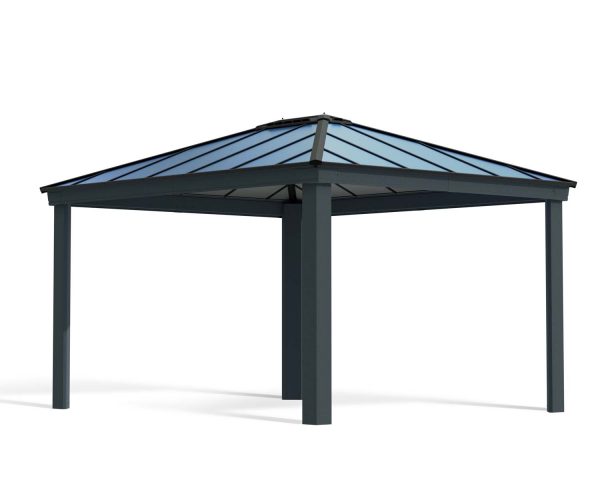 Aluminum Gazebo Dallas 11 ft. x 13 ft. Kit - Grey Structure and Polycarbonate Panels