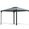 Aluminum Gazebo Martinique 10' x 12' Kit - Grey Structure and Polycarbonate Panels