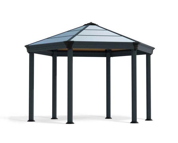 Hexagon Aluminium Grey Gazebo Roma 12' x 14' Kit