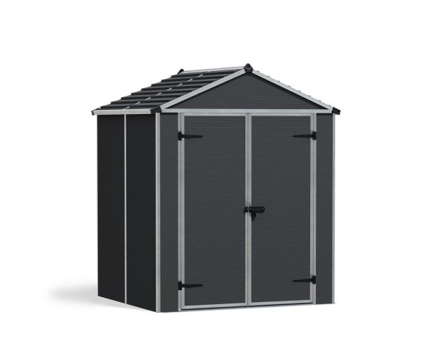 Plastic Storage Shed Rubicon 6 ft. x 5 ft. with Dark Grey Polycarbonate Multiwall & Aluminium Frame