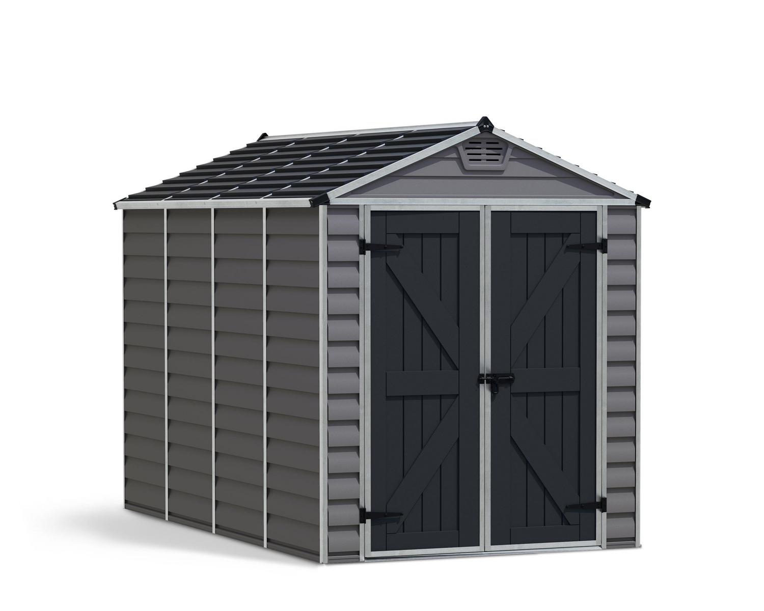 Storage Shed Kit Skylight 6 ft. x 10 ft. Grey Black DECO Structure
