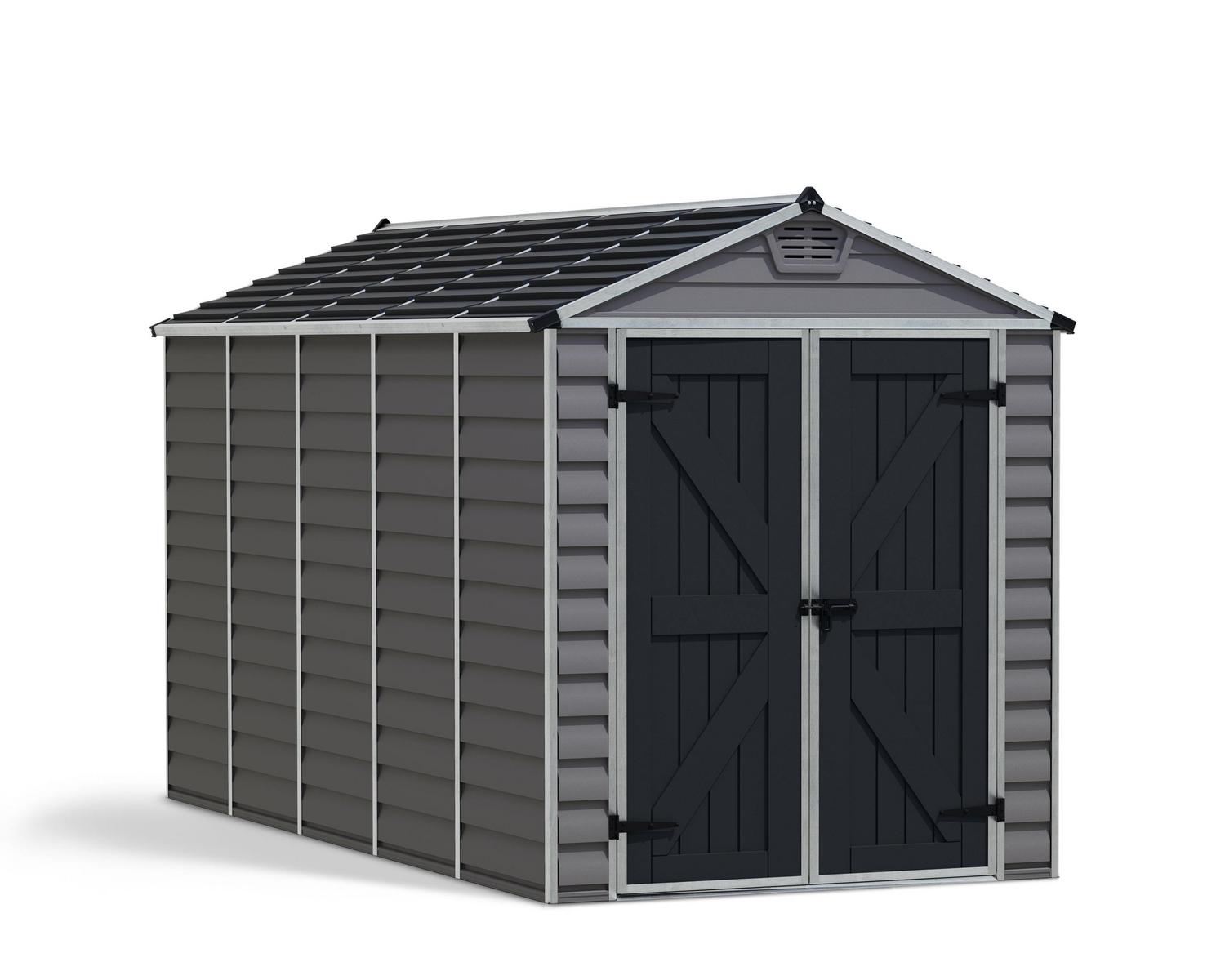 Storage Shed Kit Skylight 6 ft. x 12 ft. Grey Black DECO Structure