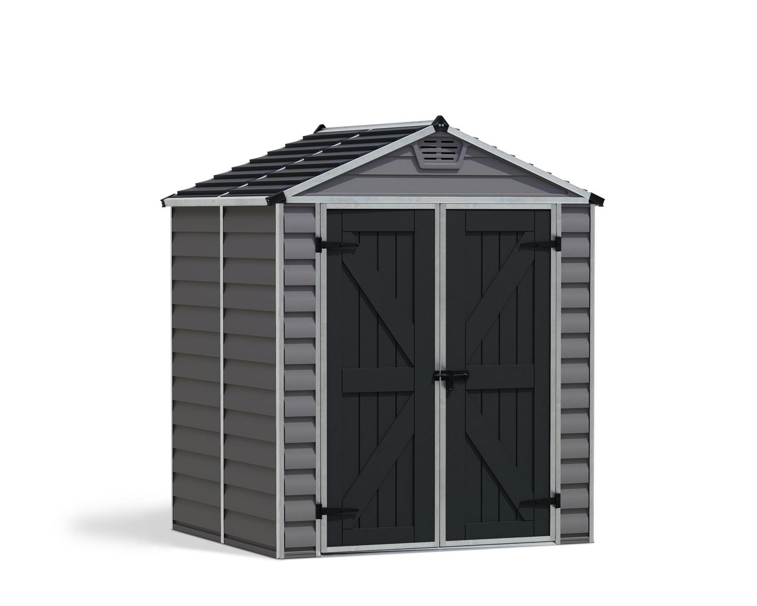 Storage Shed Kit Skylight 6 ft. x 5 ft. Grey Black DECO Structure
