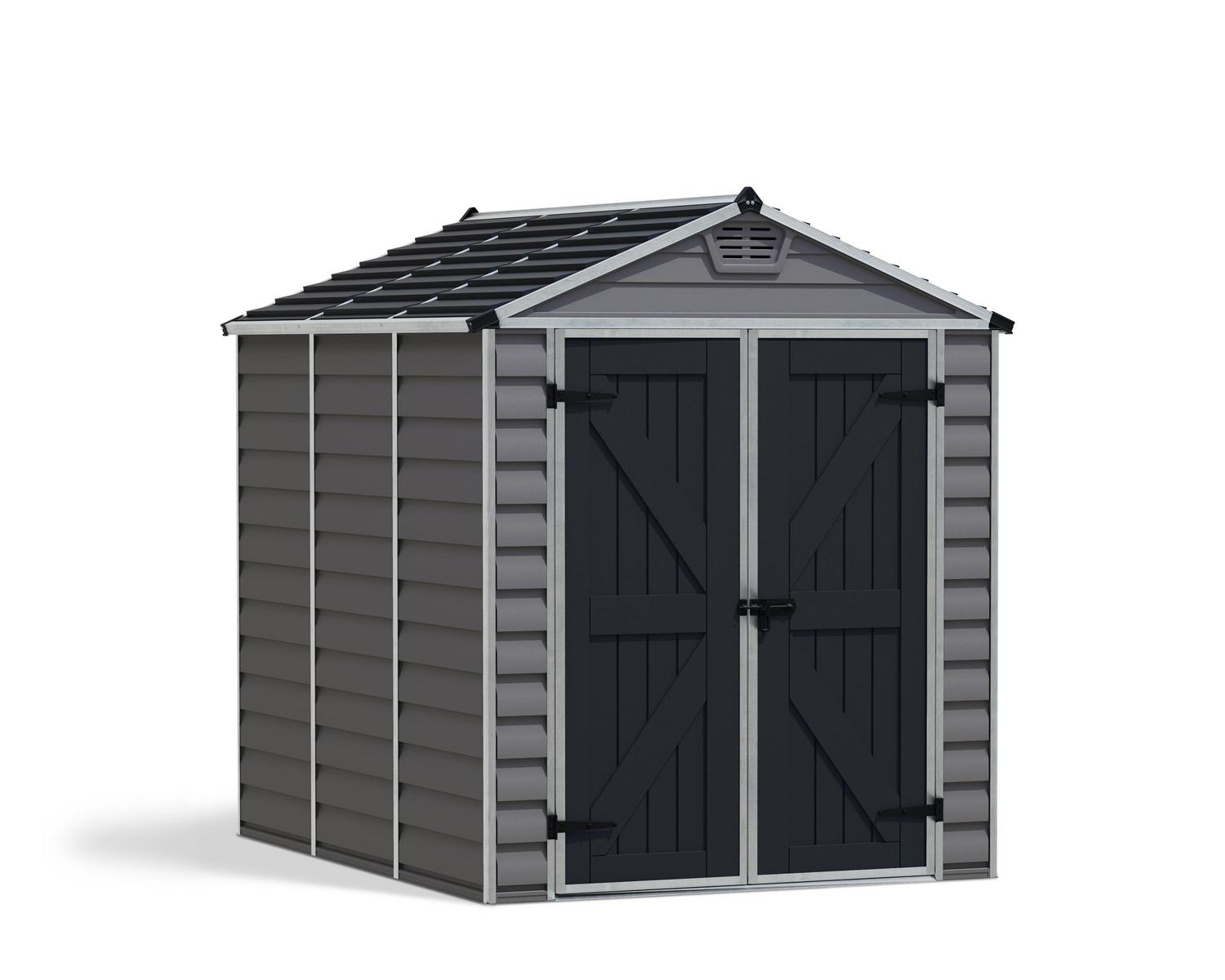 Storage Shed Kit Skylight 6 ft. x 8 ft. Grey Black DECO Structure
