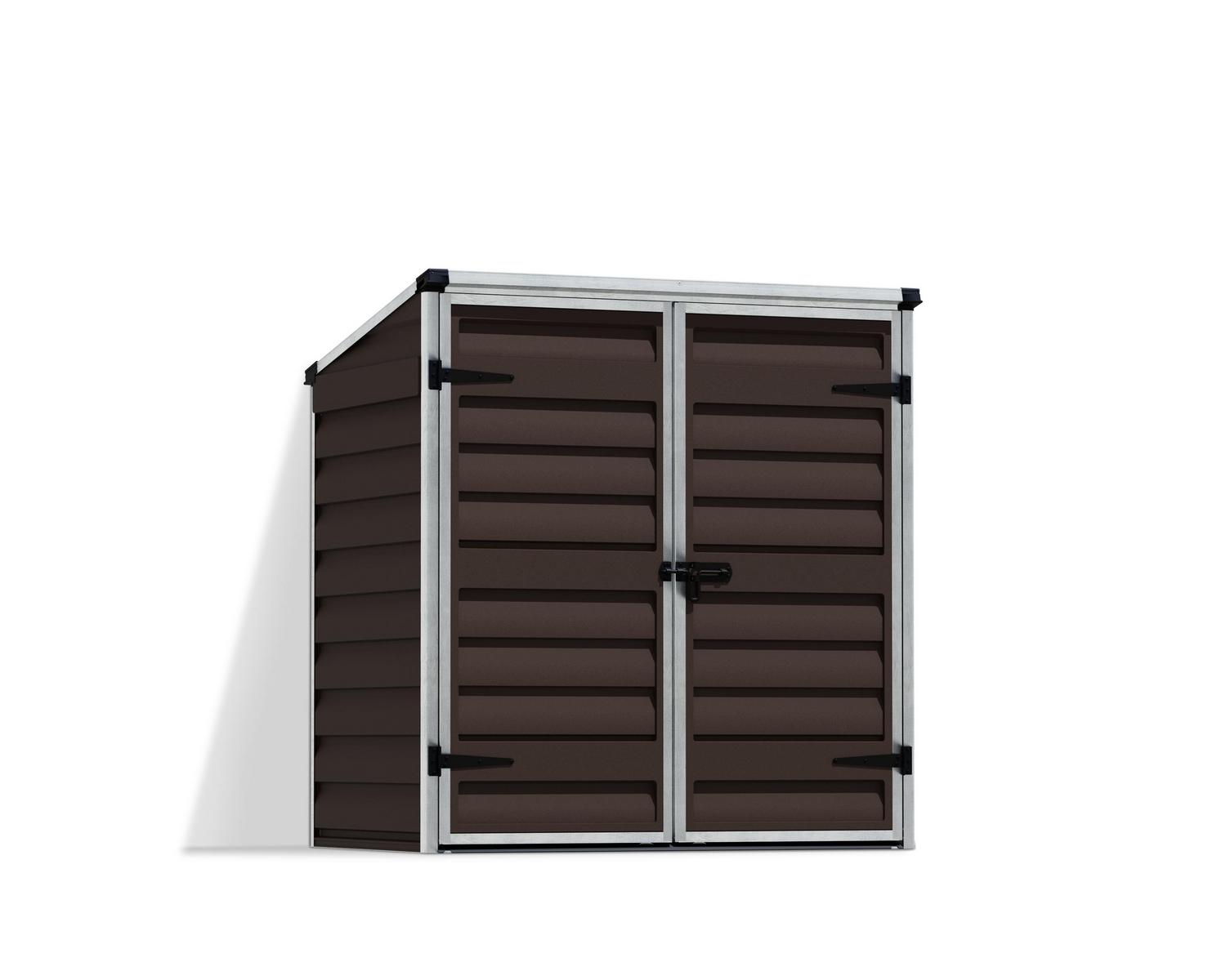 Voyager 2 ft. x 4 ft. Small Plastic Storage Shed with Brown Polycarbonate Panels & Aluminium Frame