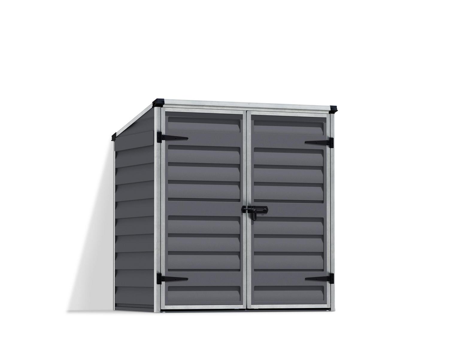 Voyager 2 ft. x 4 ft. Small Plastic Storage Shed with Grey Polycarbonate Panels & Aluminium Frame