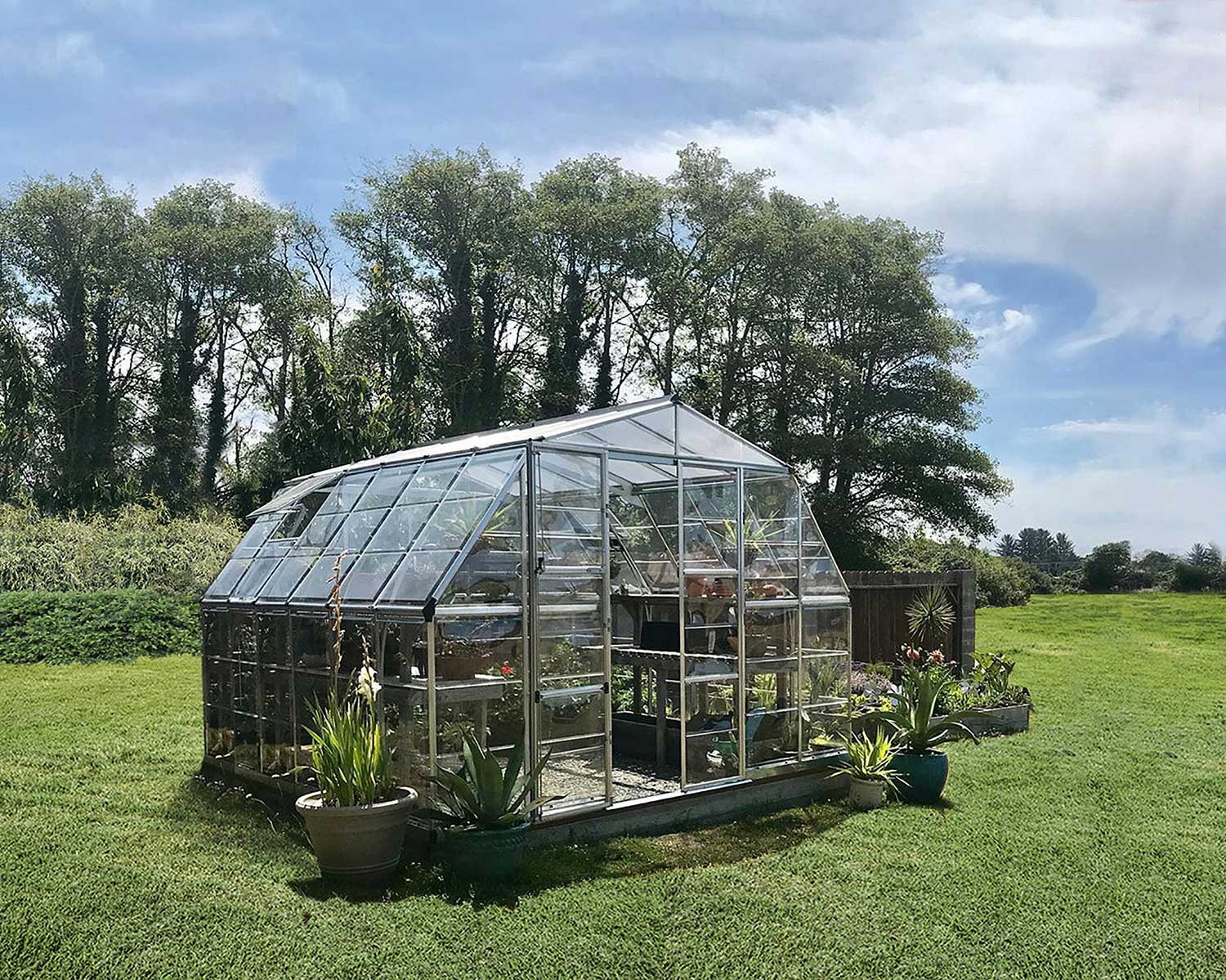 Greenhouse Americana 12' x 12' - Silver Structure & Clear Glazing