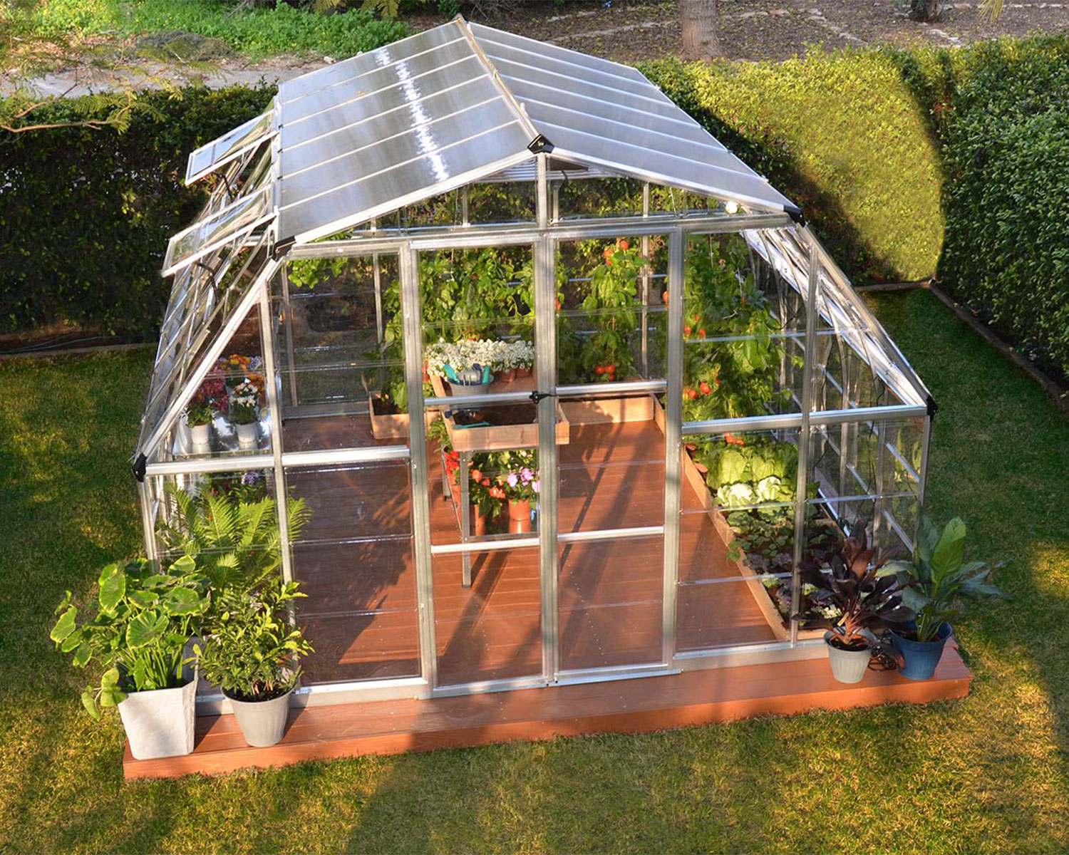 Greenhouse Americana 12' x 12' Kit - Silver Structure & Clear Glazing