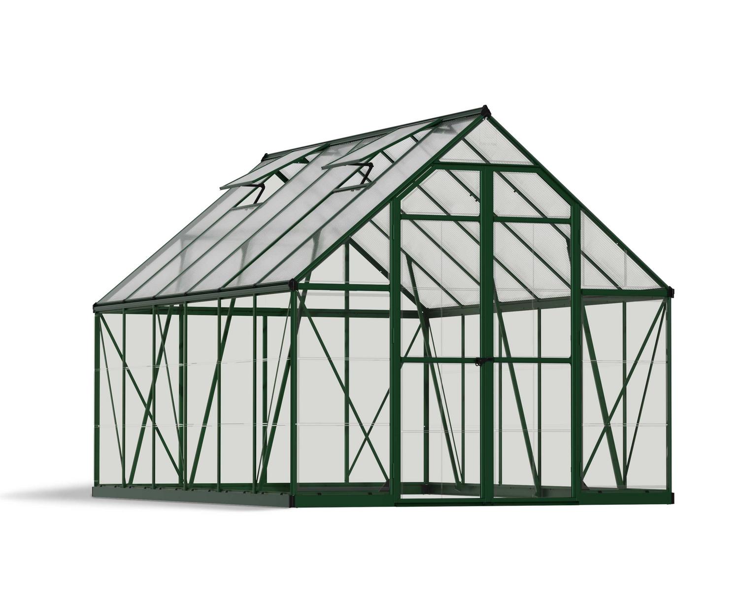 Greenhouse Balance 8' x 12' Kit - Green Structure & Clear Glazing