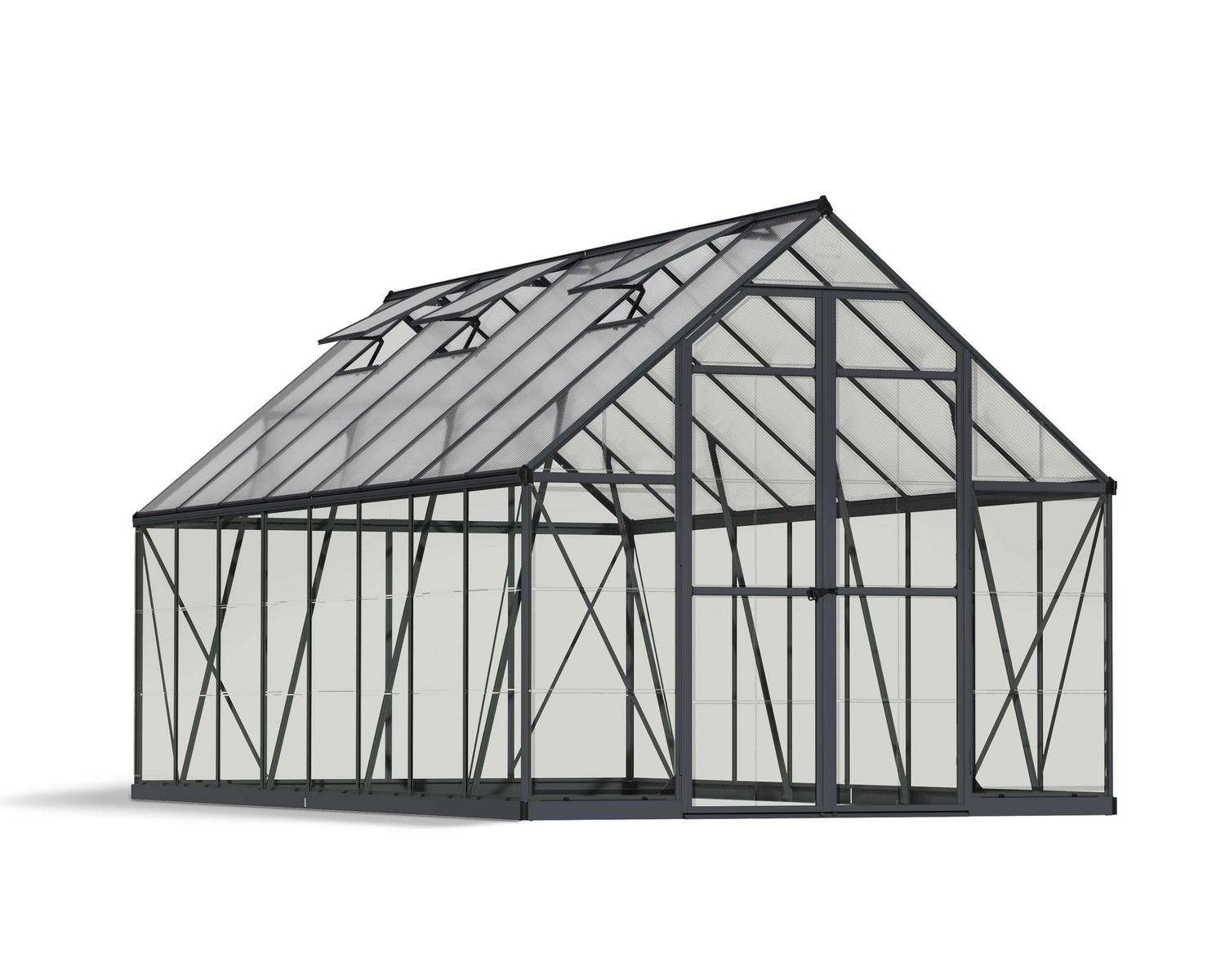 Greenhouses Balance 8x16 Grey Structure & Clear Glazing