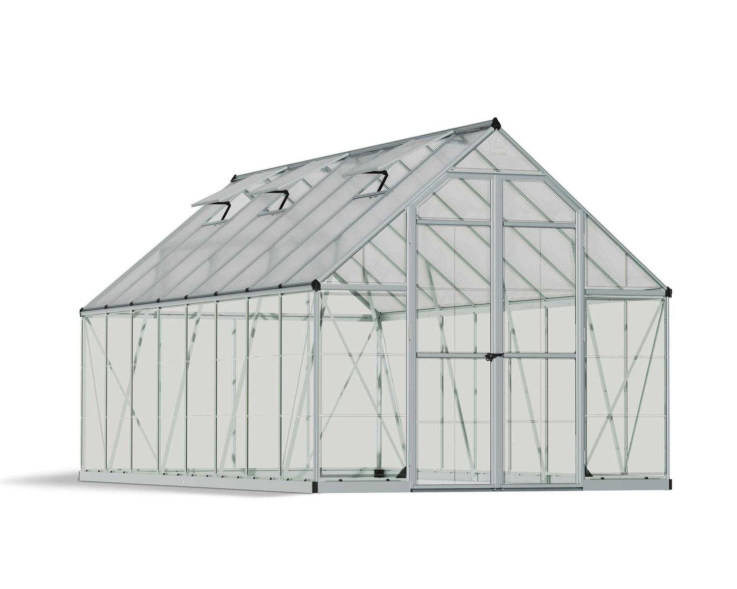 Greenhouse Balance 8' x 16' Kit - Silver Structure & Clear Glazing