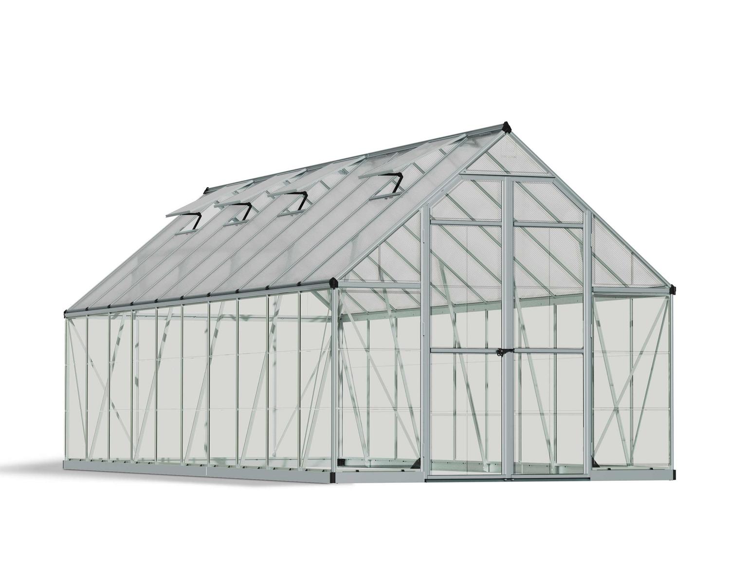 Greenhouse Balance 8' x 20' Kit - Silver Structure & Clear Glazing
