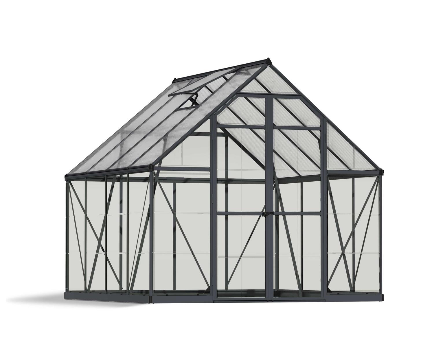Greenhouse Balance 8' x 8' Kit - Grey Structure & Clear Glazing