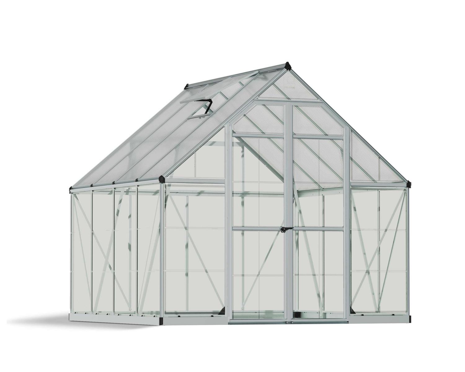 Greenhouse Balance 8' x 8' Kit - Silver Structure & Clear Glazing