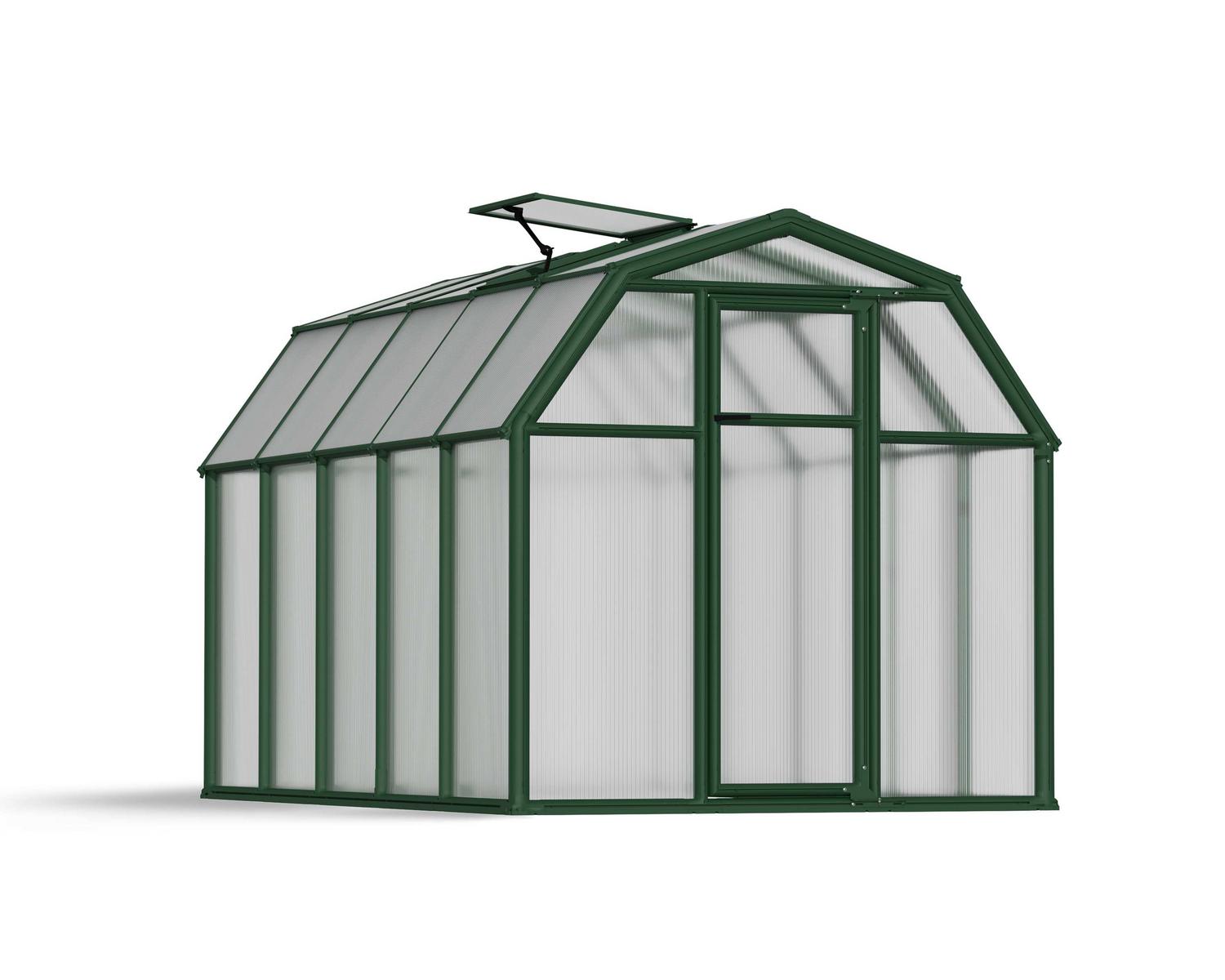 Greenhouse EcoGrow 6' x 10' Kit - Green Structure & Twinwall Glazing