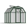Greenhouse EcoGrow 6' x 6' Kit - Green Structure & Twinwall Glazing