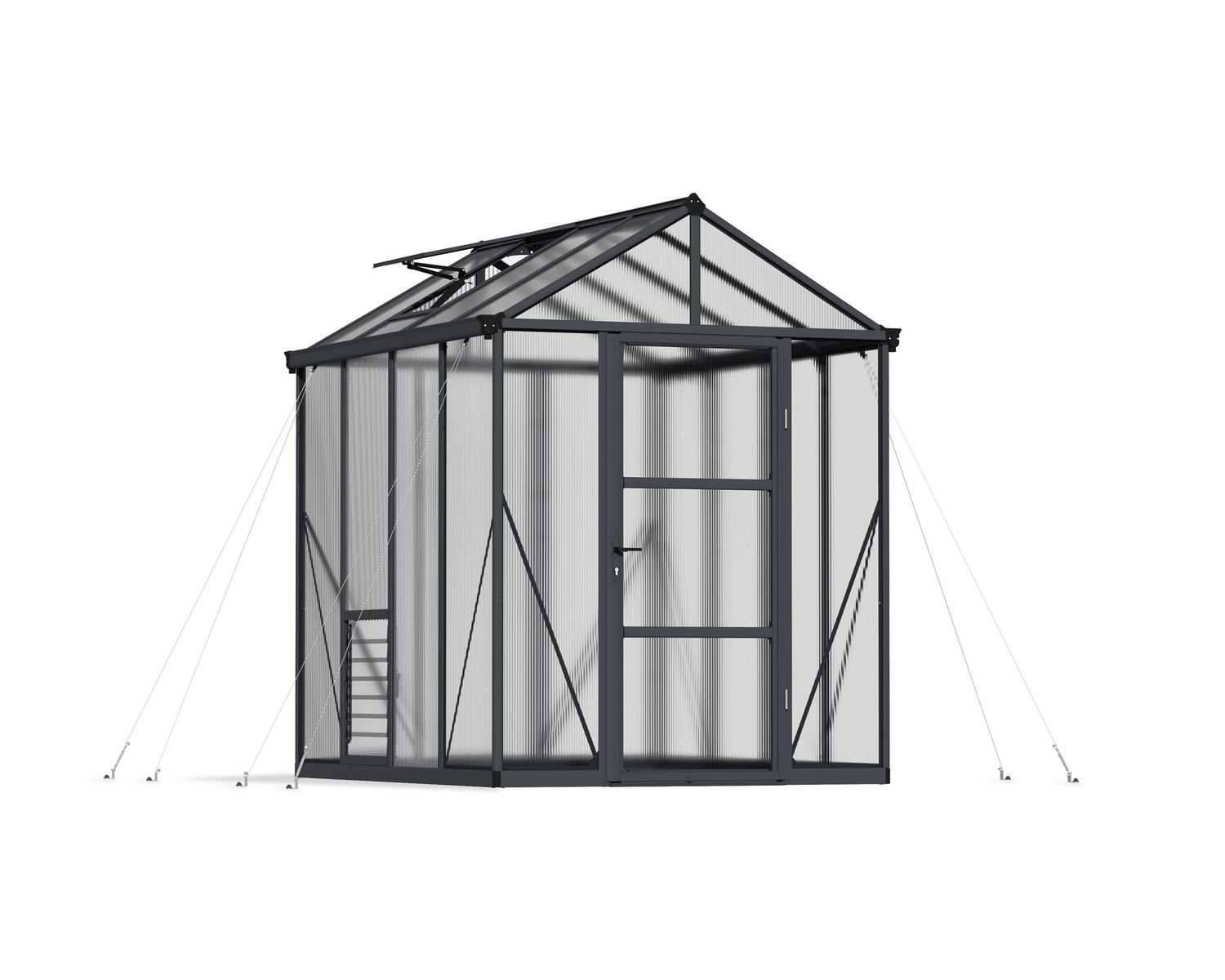 Greenhouse Glory 6' x 8' Kit - Grey Structure & Multiwall Glazing