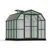 Greenhouse Grand Gardener 8' x 8' Kit - Green Structure & Twinwall Glazing