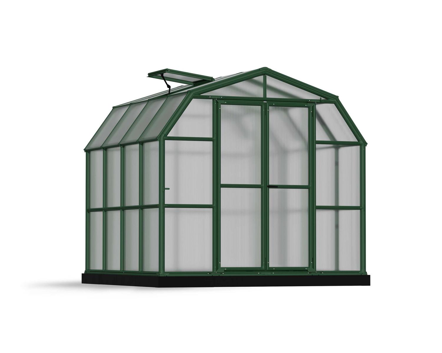 Greenhouse Grand Gardener 8' x 8' Kit - Green Structure & Twinwall Glazing