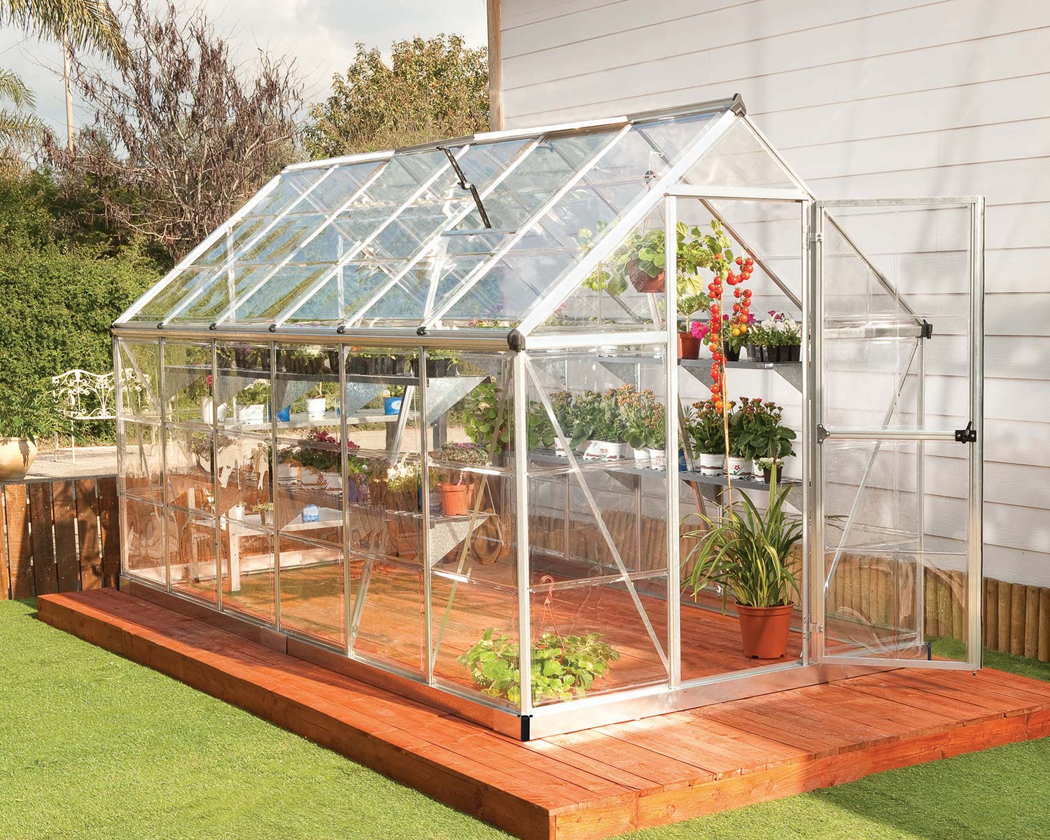 Greenhouse Harmony 6' x 12' Silver Structure & Clear Glazing