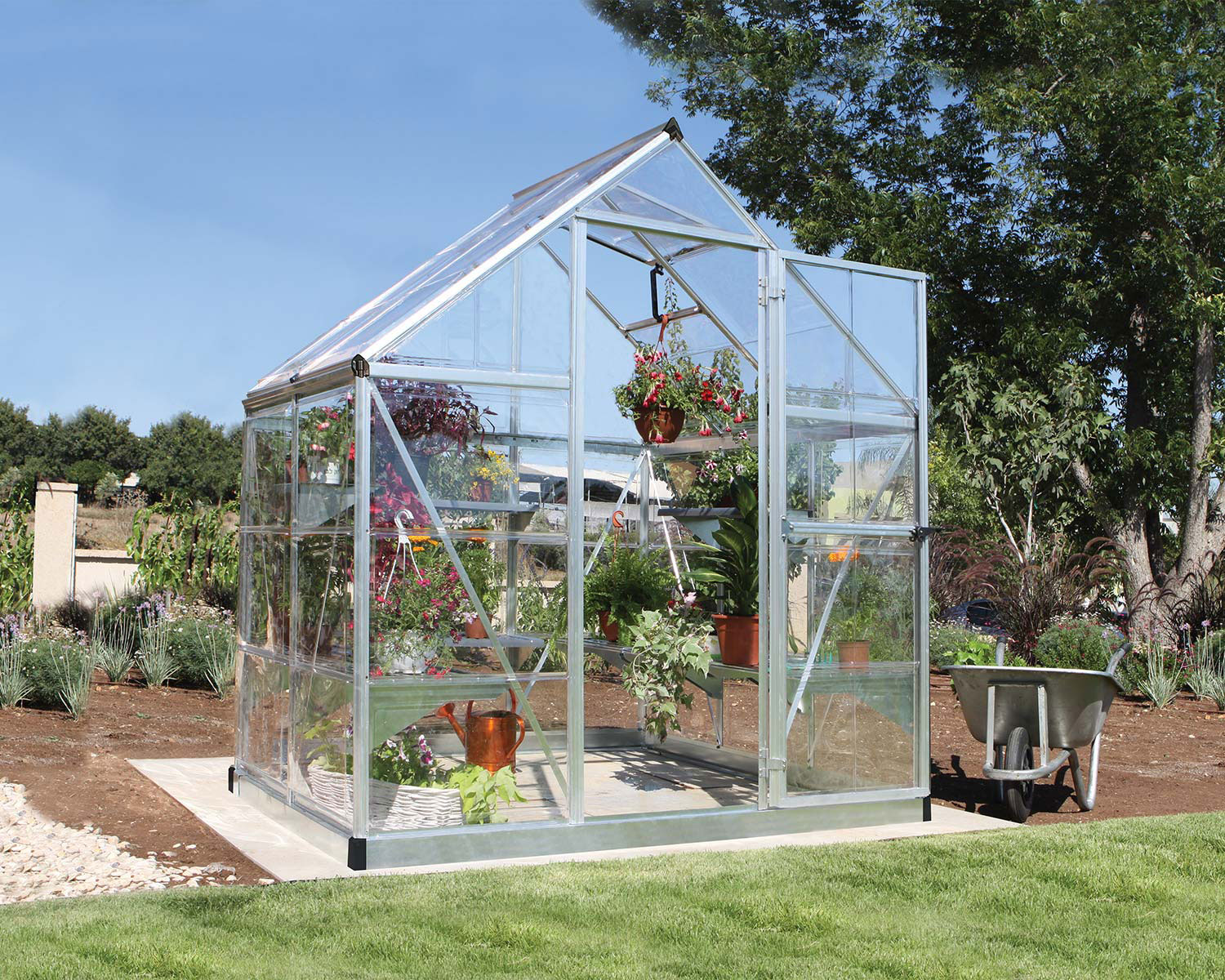 Greenhouse Harmony 6' x 4' Kit - Silver Structure & Clear Glazing