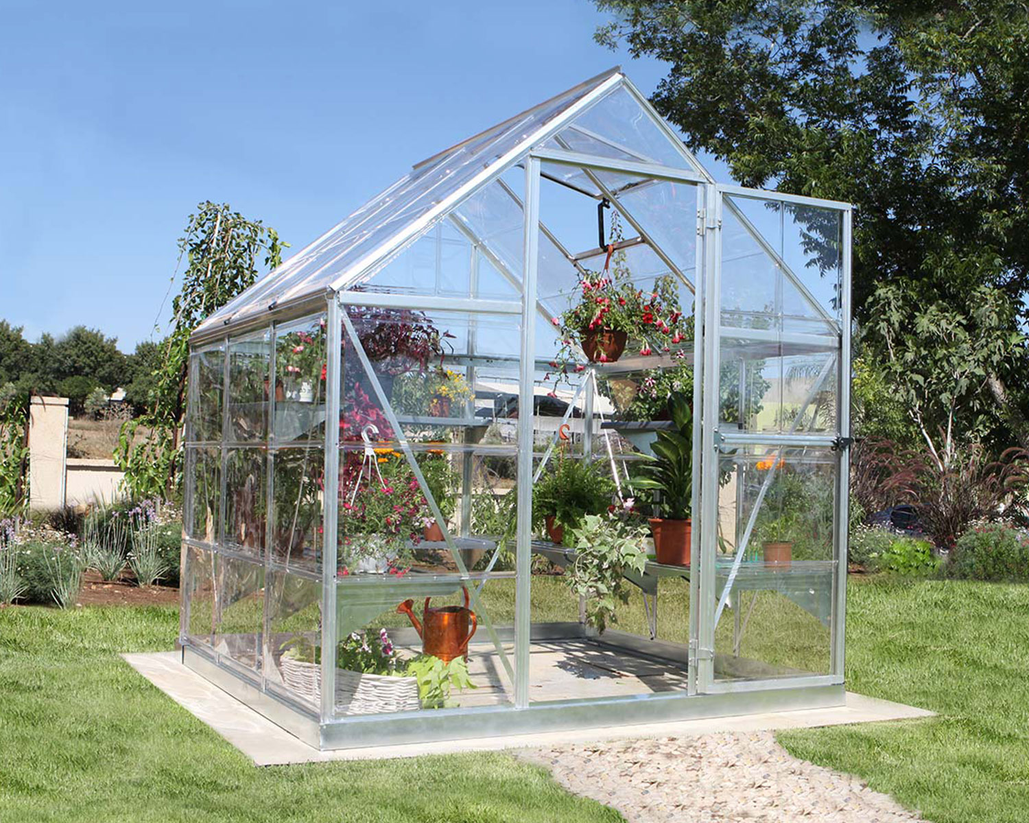 Greenhouse Harmony 6' x 6' Silver Structure & Clear Glazing