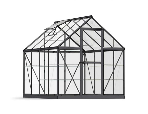 Greenhouse Harmony 6' x 8' Kit - Grey Structure & Clear Glazing
