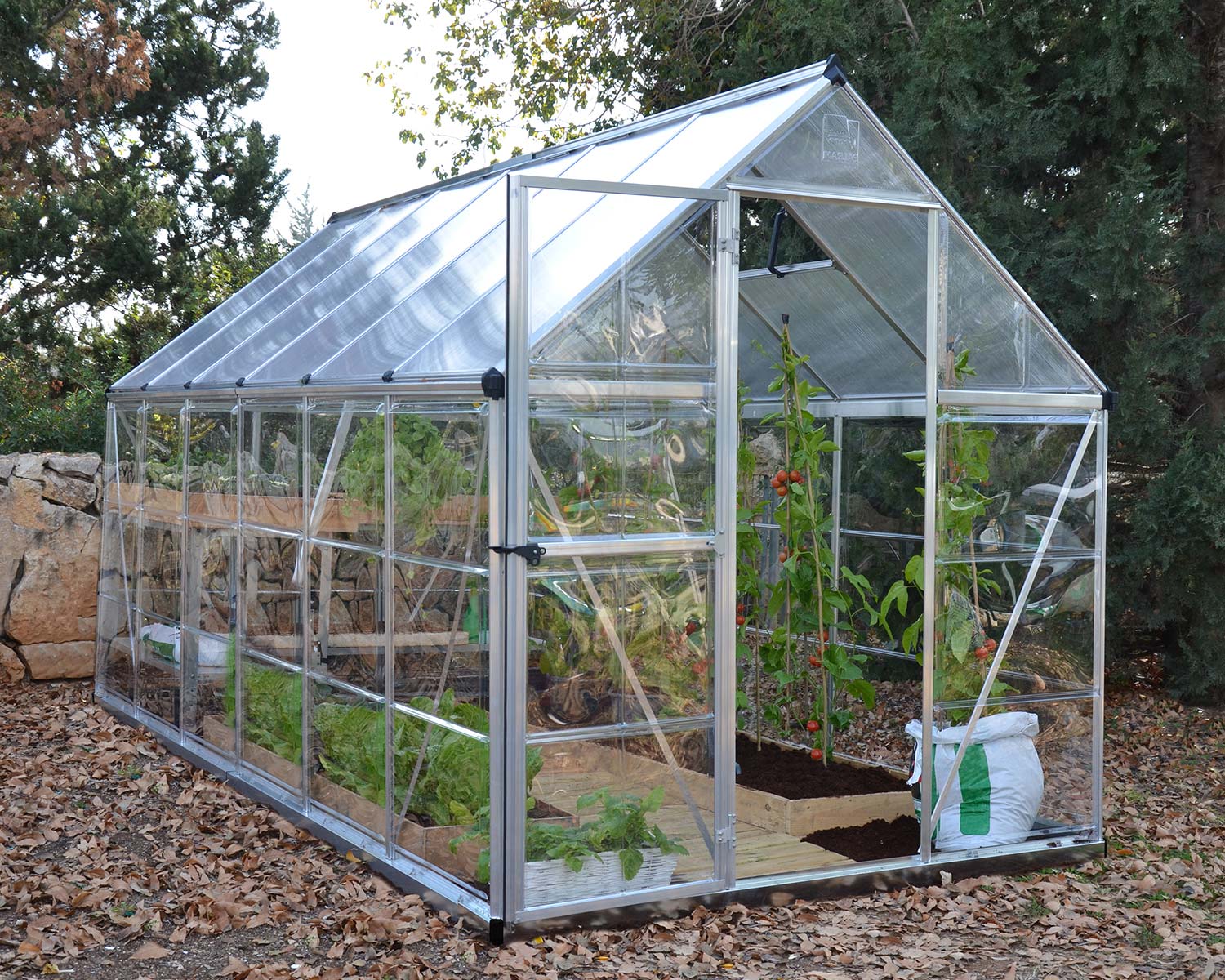 Greenhouse Hybrid 6' x 12' Silver Structure & Hybrid Glazing
