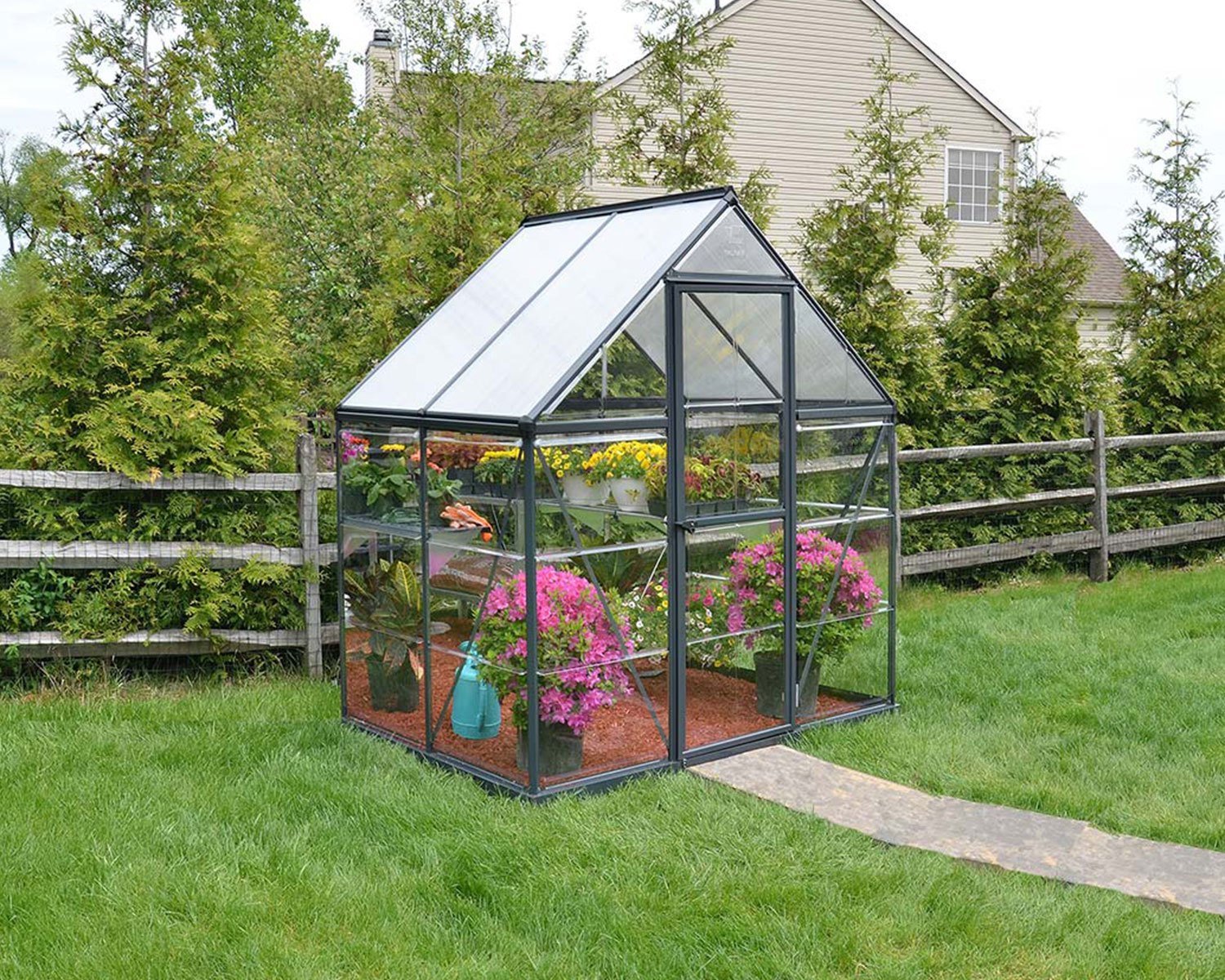Greenhouse Hybrid 6' x 4' Kit - Grey Structure & Hybrid Glazing