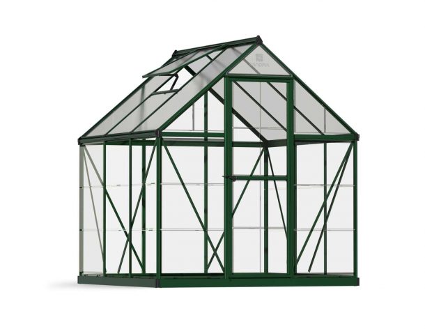 Greenhouse Hybrid 6' x 6' Kit - Green Structure & Hybrid Glazing