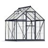 Greenhouse Hybrid 6' x 6' Kit - Grey Structure & Hybrid Glazing