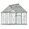 Greenhouse Hybrid 6' x 8' Kit - Silver Structure & Hybrid Glazing