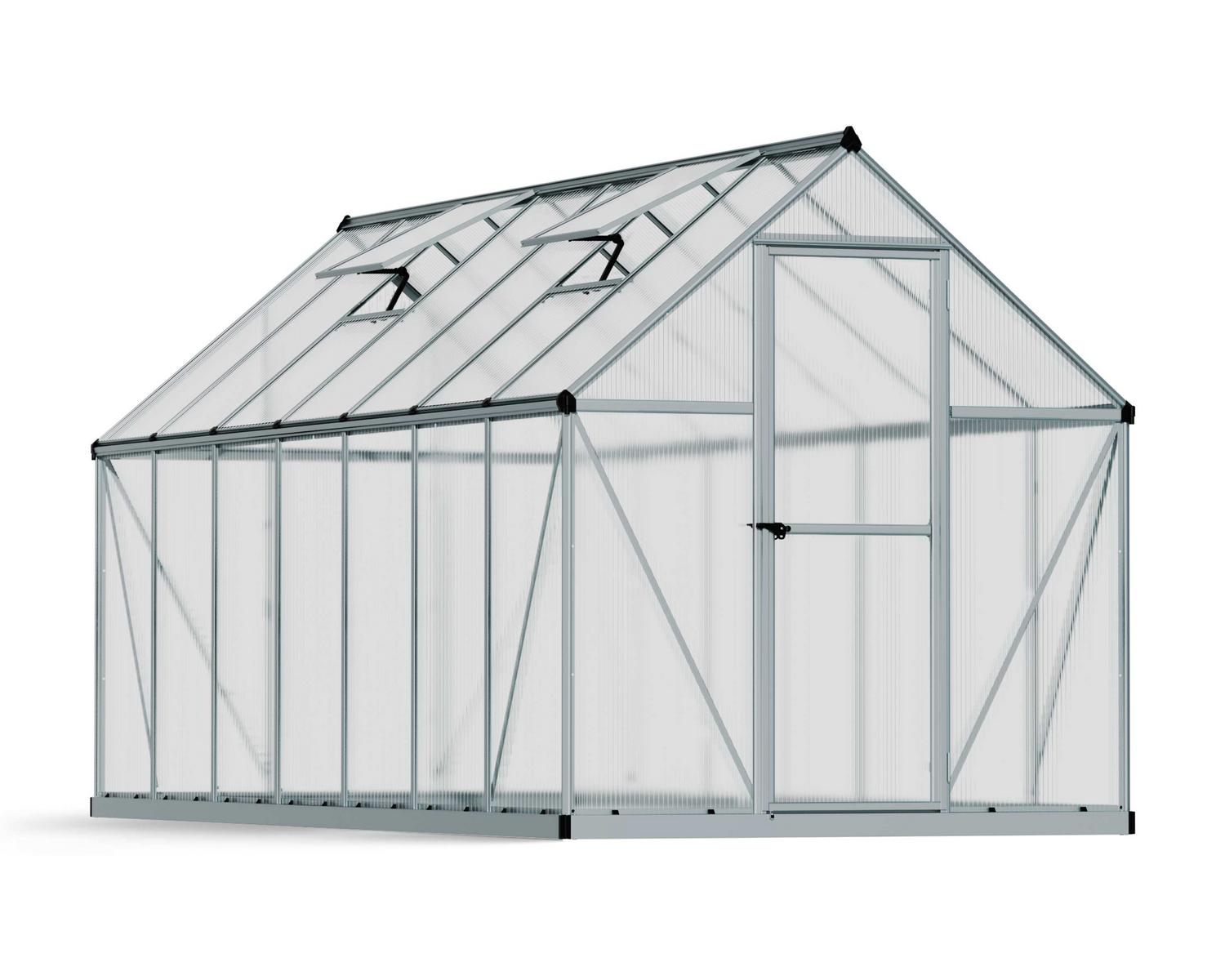 Greenhouse Mythos 6' x 14' Kit - Silver Structure & Multiwall Glazing