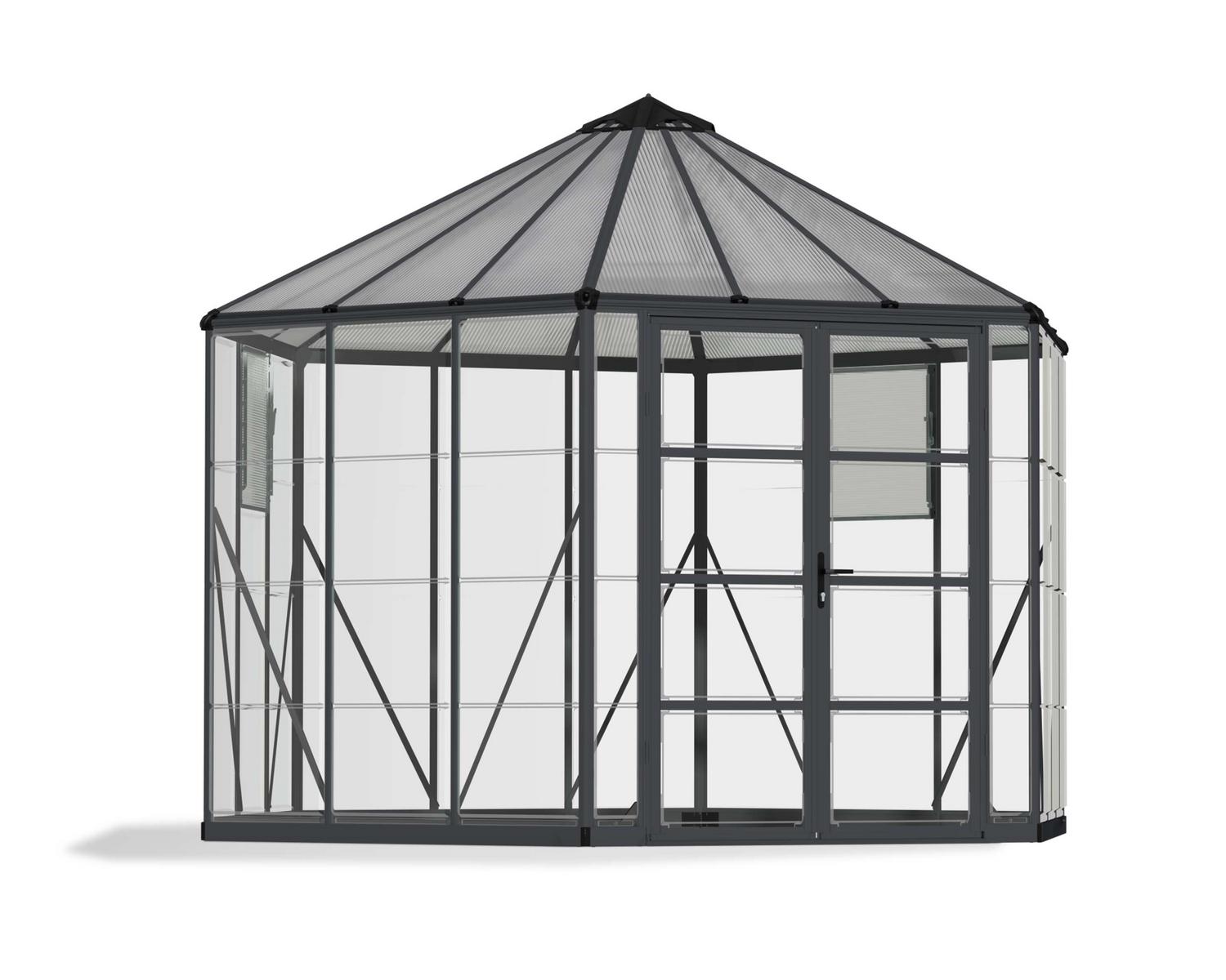 Greenhouse Oasis 12 ft. Kit - Grey Structure & Hybrid Glazing