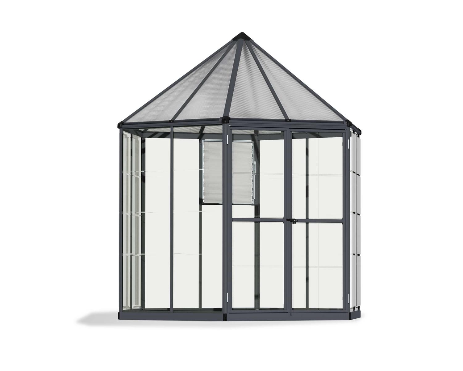 Greenhouse Oasis 8 ft. Kit - Grey Structure & Hybrid Glazing