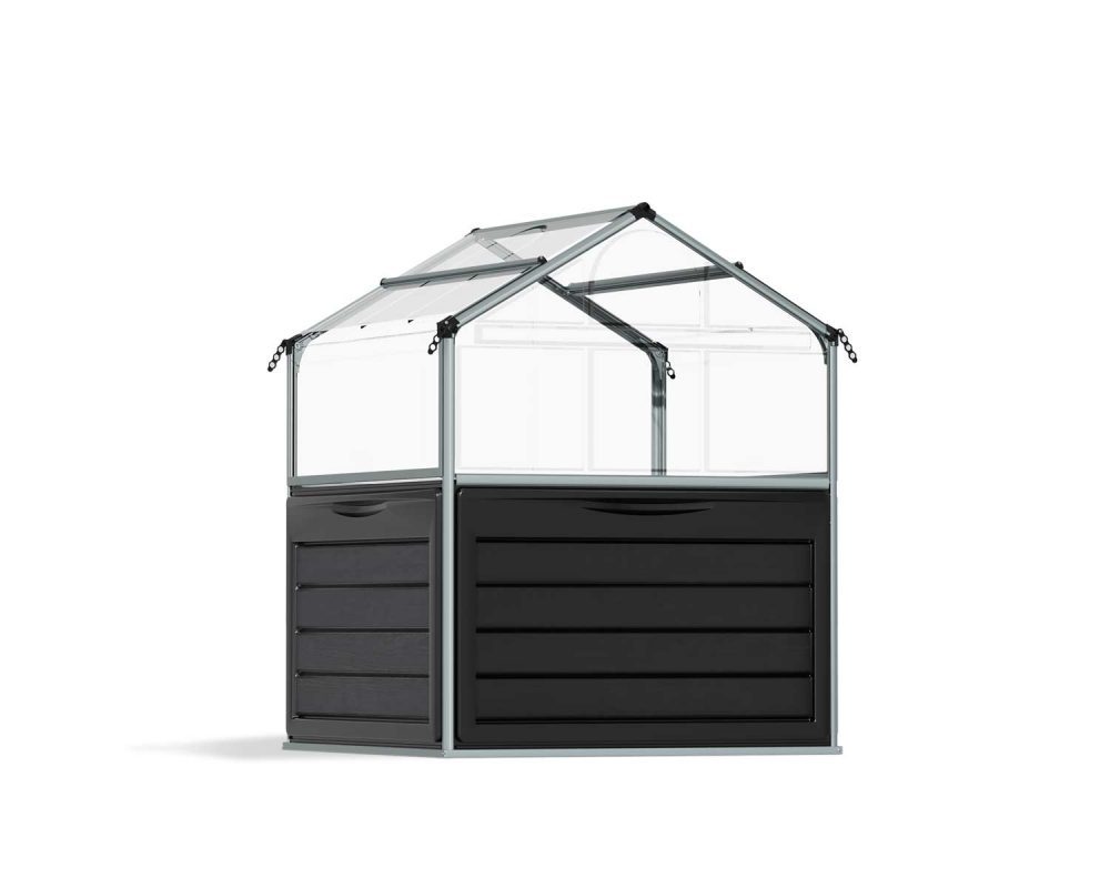 Greenhouses Plant Inn 4 ft. x 4 ft. Silver Structure & Clear Glazing