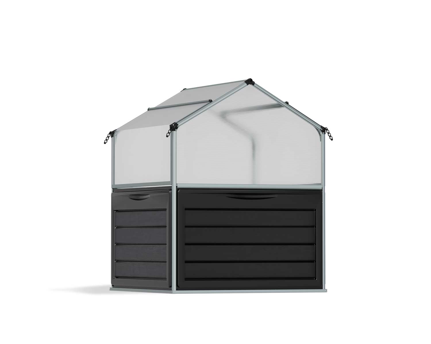 Greenhouse Plant Inn 4' x 4' Kit -Silver Structure & Twinwall Glazing