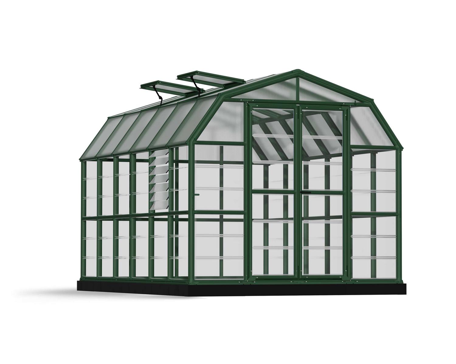 Greenhouse Prestige 8' x 12' Kit - Green Structure & Clear Glazing